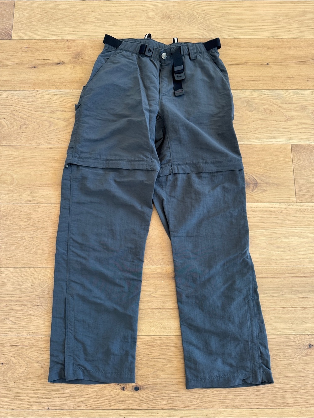 The North Face Gray Zip-Off Convertible Hiking Pants Shorts